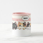 Tasse à café avec un chat de dessin animé adorable (Centre)