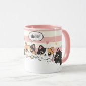 Tasse à café avec un chat de dessin animé adorable (Devant droit)
