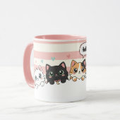 Tasse à café avec un chat de dessin animé adorable (Devant gauche)