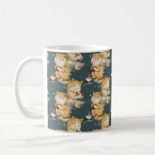 Tasse à café avec un chat tigré orange mignon