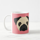 Tasse à café avec un chien Pug (Gauche)