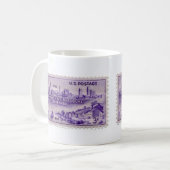 Tasse à café avec un timbre-poste vintage (Devant gauche)
