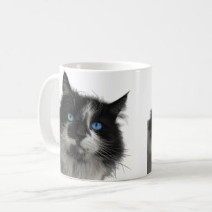 Tasse à café Azure Soul Black Cat Blue Eyes