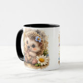 Tasse à café Bébé Hérisson Mignon avec Ours en Pel (Devant gauche)