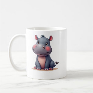 Tasse à café bébé hippopotame mignon
