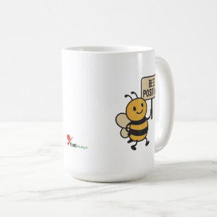 Tasse à café "BEE POSITIVE" Slogan de bourdon mi