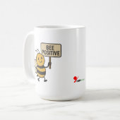 Tasse à café "BEE POSITIVE" | Slogan de bourdon mi (Devant gauche)
