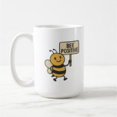 Tasse à café "BEE POSITIVE" | Slogan de bourdon mi (Gauche)