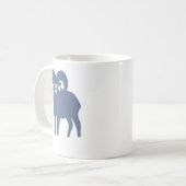 Tasse à café Bélier Silhouette de Bélier Bleu (Devant gauche)