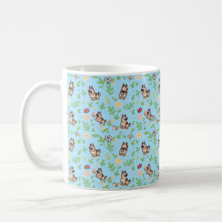 Tasse à café Berger Allemand Floraison Printanière