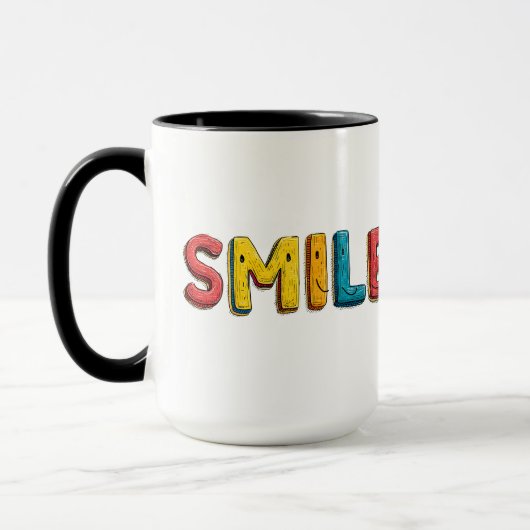 Tasse à café bicolore "SMILE" colorée (Gauche)