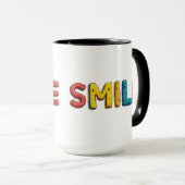 Tasse à café bicolore "SMILE" colorée (Devant droit)