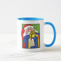 Tasse à café blanc classique Santa Claus "Ho, Ho,