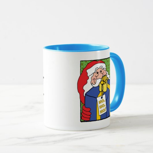 Tasse à café blanc classique Santa Claus "Ho, Ho, (Devant droit)