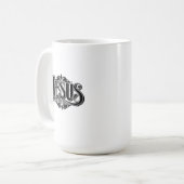 Tasse à café blanche avec le nom de Jésus (Devant gauche)