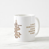 TASSE À CAFE BLANCHE AVEC THÈME BOIS FLOTTÉ (Devant droit)
