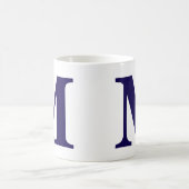 Tasse à café bleu moderne avec monogramme initial  (Centre)