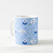 Tasse à café bleue à affirmations Mug (Devant gauche)