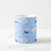 Tasse à café bleue à affirmations Mug (Centre)