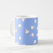 Tasse à café bleue avec canards mignons illustrés  (Devant gauche)
