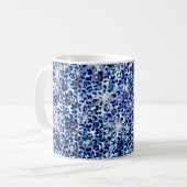 Tasse à café Blue Cheetah Sparkles (Devant gauche)