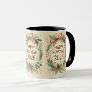 tasse à café bonne année 2026 rustique