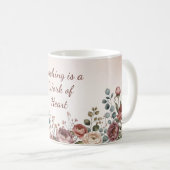 Tasse à café botanique à l'aquarelle pour enseigna (Devant droit)
