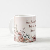 Tasse à café botanique à l'aquarelle pour enseigna (Devant gauche)