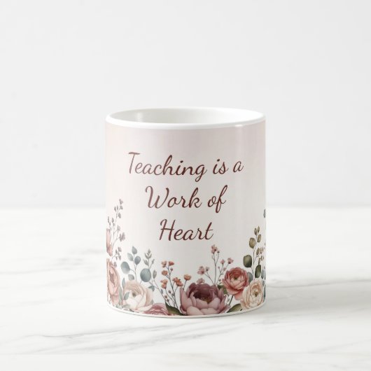 Tasse à café botanique à l'aquarelle pour enseigna (Centre)