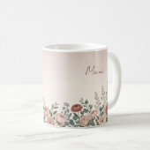 Tasse à café botanique aquarelle Paeonia pour mama (Devant droit)