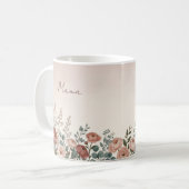 Tasse à café botanique aquarelle Paeonia pour mama (Devant gauche)
