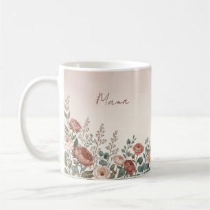 Tasse à café botanique aquarelle Paeonia pour mama