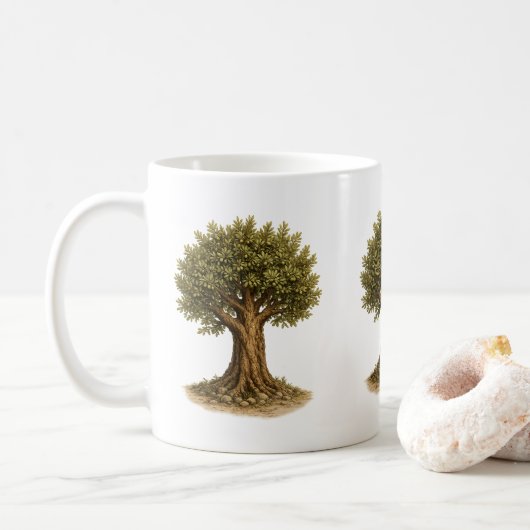 Tasse à café Branche d'Olivier | Style Méditerrané (Avec donut)