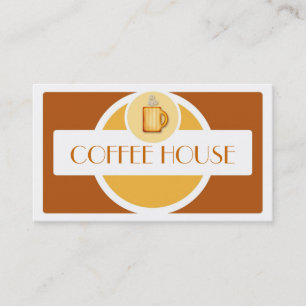 Tasse à café brun jaune simple carte de visite