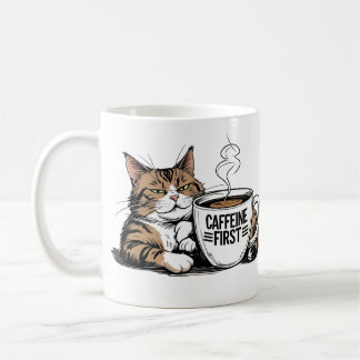 Tasse à café « Caféine d'abord » pour les amateurs