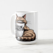 Tasse à café Caffeine First pour amateurs de chats (Devant gauche)
