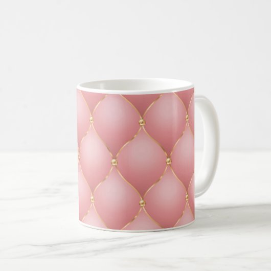 Tasse à café capitonnée en or rose (Devant droit)