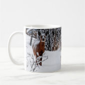 Tasse à café Cerf à queue blanche dans la neige hi (Gauche)