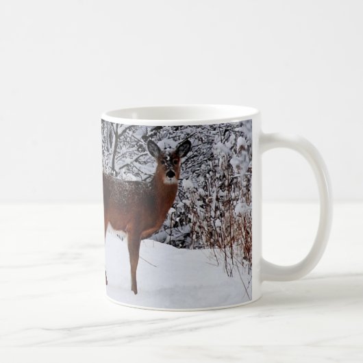 Tasse à café Cerf à queue blanche dans la neige hi (Droite)