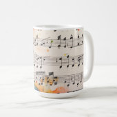 Tasse à café Chanteuse Musicale Notes de peinture (Devant droit)