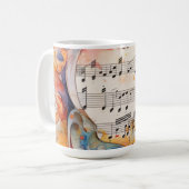 Tasse à café Chanteuse Musicale Notes de peinture (Devant gauche)