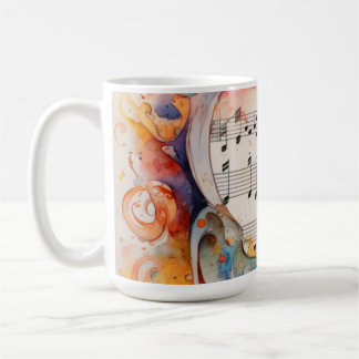 Tasse à café Chanteuse Musicale Notes de peinture