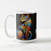 Tasse à café Chat Abstrait – Géométrique Coloré (Gauche)