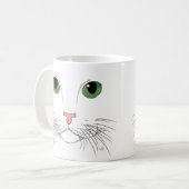 Tasse à café Chat aux Yeux Verts (Devant gauche)