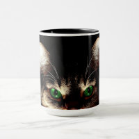 Tasse à café Chat aux Yeux Verts