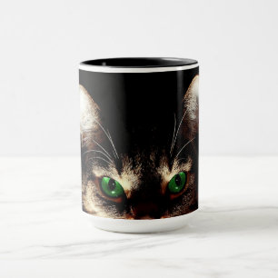 Tasse à café Chat aux Yeux Verts