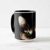 Tasse à café Chat aux Yeux Verts (Devant gauche)