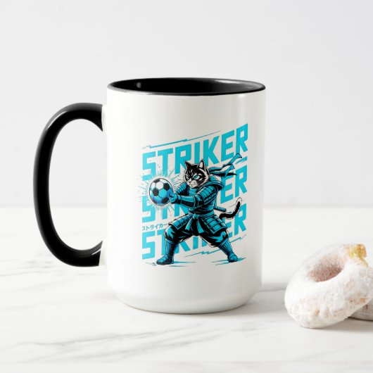 Tasse à café Chat de Foot Énergique (Avec donut)