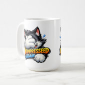 Tasse à café Chat Drôle et Imperturbable - Bureau (Devant gauche)