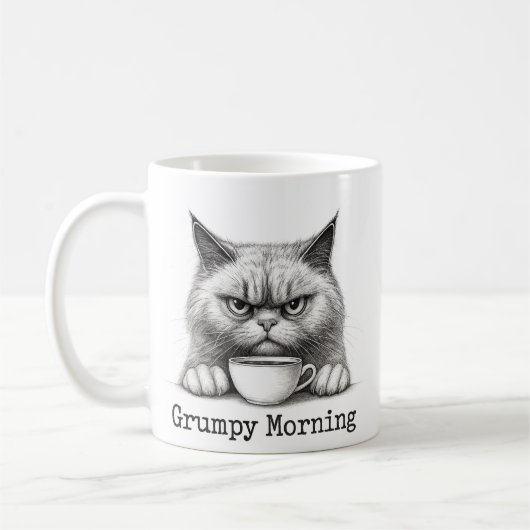 Tasse à café Chat Matinal Grincheux (Gauche)